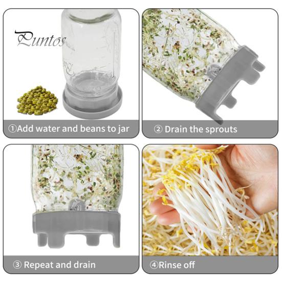 2Pcs Stainless Steel Sprouting Lids for Mason Jars Wide Mouth Mason Jar Screen Lids for Sprouting Kit Germination Cover Sprout Maker BPA-Free