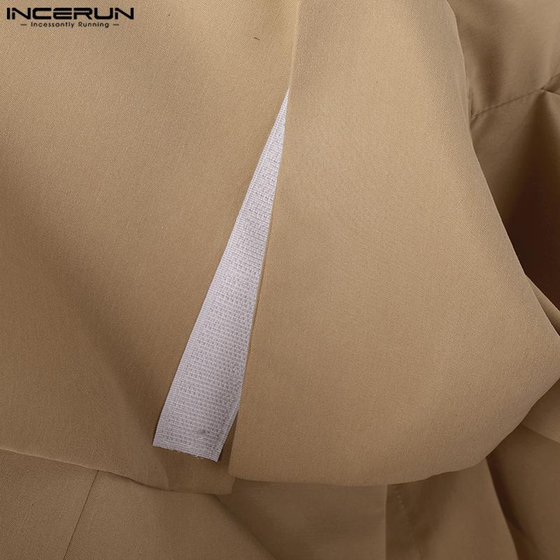 INCERUN Pánské zavinovací dlouhé kalhoty s vysokým pasem Ležérní zip se širokými nohavicemi