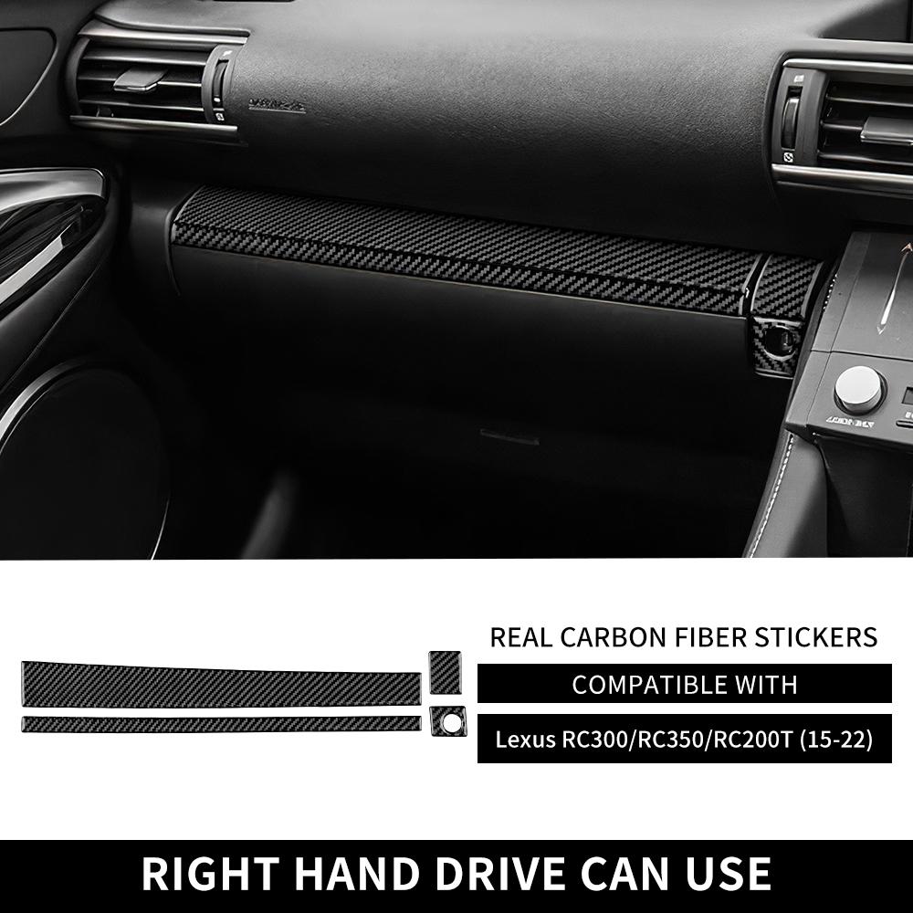 Real Carbon Fiber Interior Trim For Lexus RC300 RC350 RC200T 2015-2022 Sticker Navigation Button Cover Accessories Decor