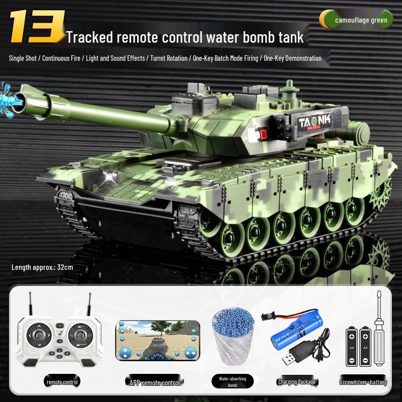 Rechargeable Action Remote Control Tank Car for Kids with Firing Cannon Model