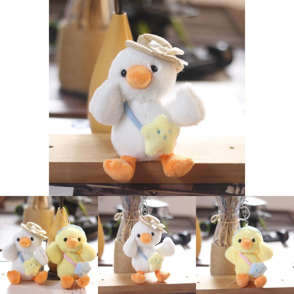 Rozkošný plyšový klíčenka kachnička Měkká žlutá kachnička přívěsek na batoh Roztomilá plyšová hračka