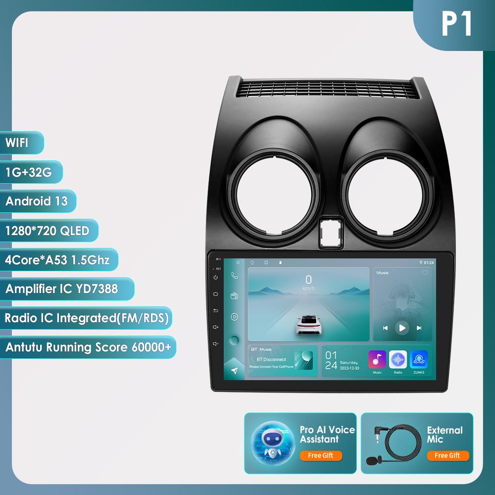 Ossuret Android 14 Intelligent Autoradio 2din Carplay For Nissan Qashqai J10 2006 2007 2008 2009 2010-2013 multimeida player Gps Navi Stereo Screen