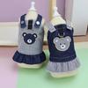 Breathable Pet Strap Denim Skirt Soft Dog Vest Harness Fashion Pet Bear Stripe Dress  Spring