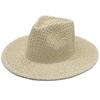 High Quality Panama Straw Fedora Hat With Wide Brim For Sun Protection And Casual Outdoor Style