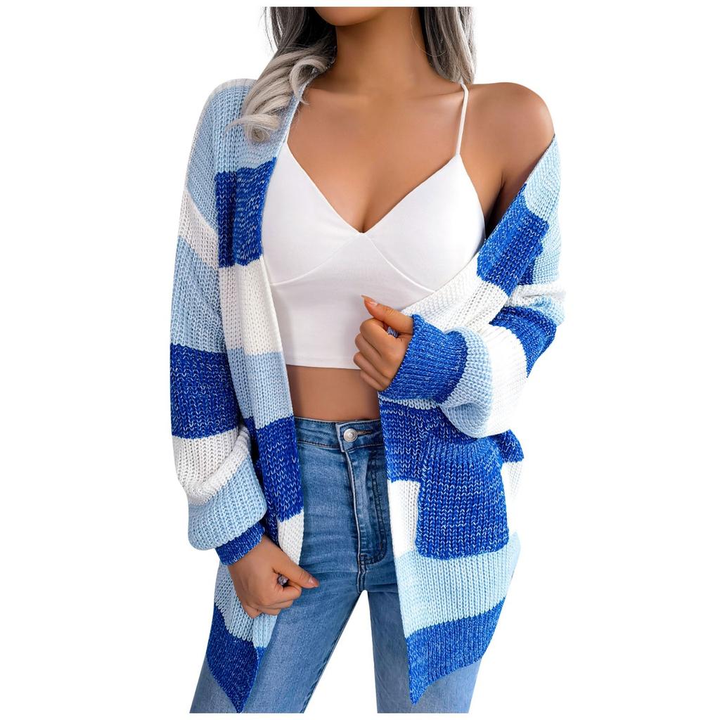 Women Open Front Long Knit Cardigan Sweater