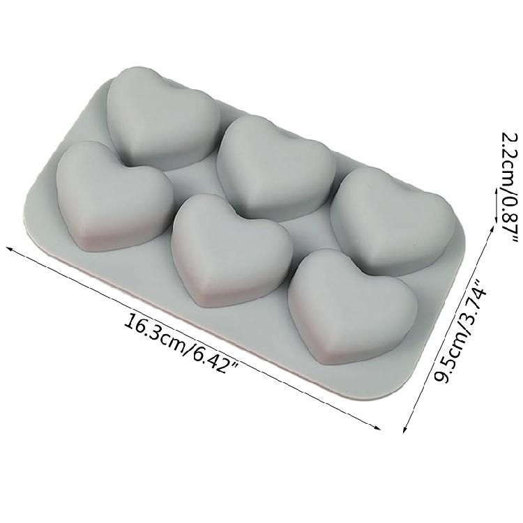 6 Cells Silicone Cake Molds Heart Shaped Mousse Moulds Cake Decorating Gadgets