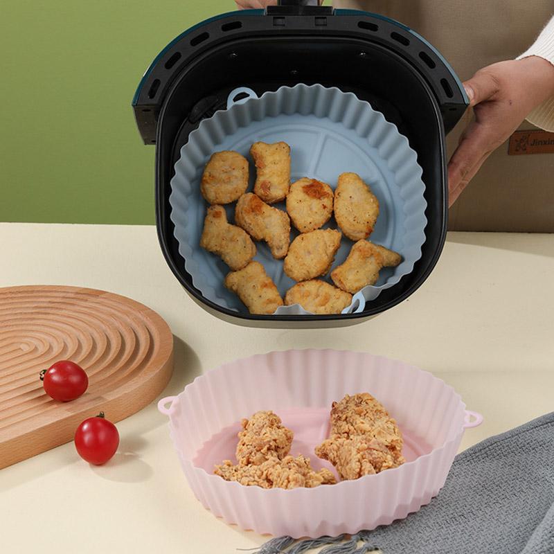 Silicone Air Fryer Reusable Paper Liner Non-stick Mat Round Paper Baking Mats Kitchen Airfryer Baking Accessories Oil Oven Tray