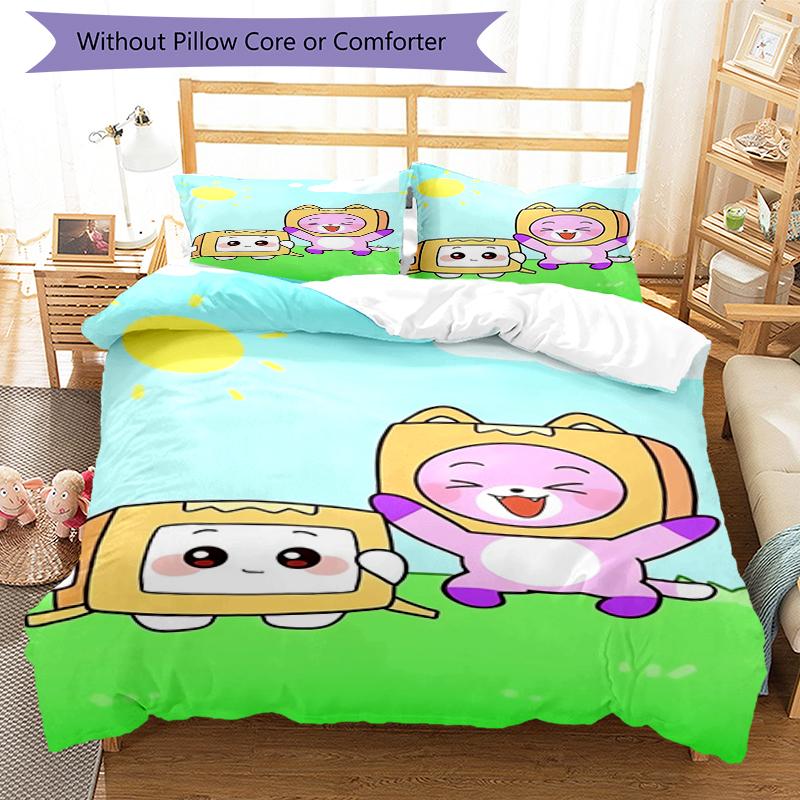 3pcs LankyBox Bedding Set Duvet Cover Closure Includes 1 Duvet Cover & 2 Pillowcases, Soft and Comfortable for All Seasons.