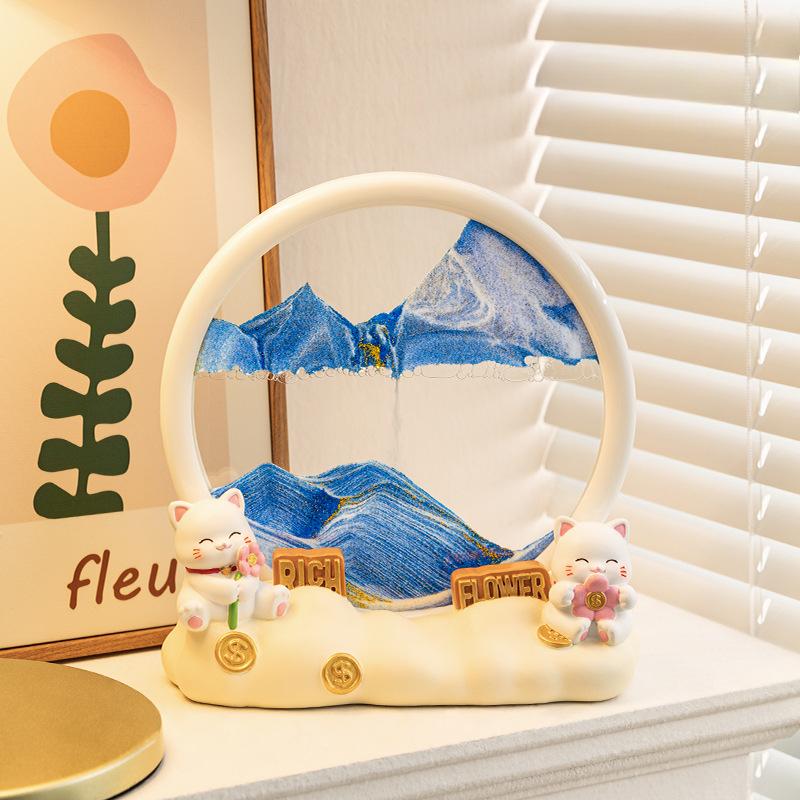 

Творческий свет Роскошь Зыбучий песок Картина Украшения Мультфильм Панда Гостиная Офис Песочные часы Украшения 3D Трехмерная Зыбучий песок Картина