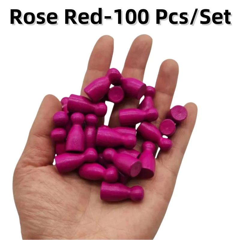 100 Pcs Colorful Wooden Chess Markers 24x12mm Board Game Tokens Marking Pieces for Strategy Games
