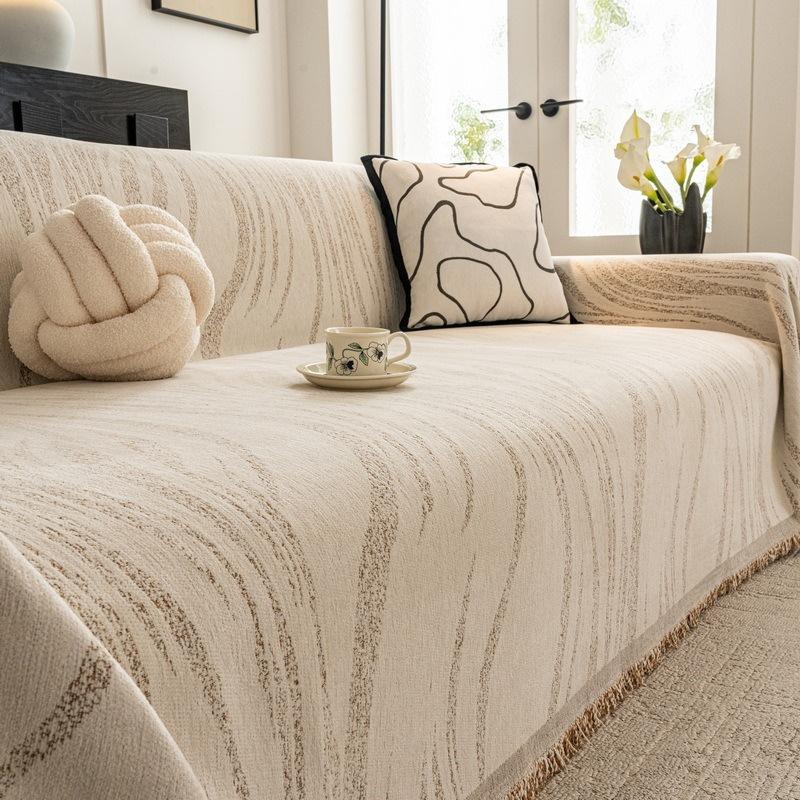 

1 шт. Чехол на диван «Все включено» с кисточкой, Защита от царапин кошек, Шениль, Нескользящее одеяло для дивана, Универсальное полотенце для дивана на четыре сезона 180x130cm S