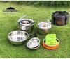 camping moon IH Compatible Stainless Steel Cooker Tableware Stainless Steel Hanging Pot Frying Pan 15 Piece Set MC210