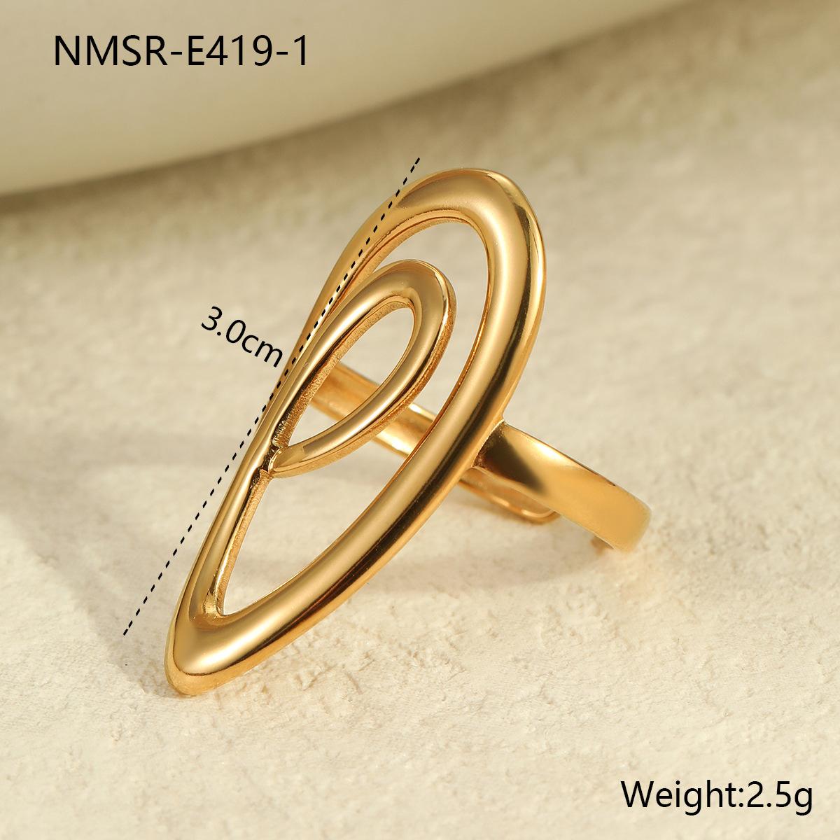GEMCHIC Women s Minimalist Metal-Inspired Stainless Steel Geometric Ring Set - Fashion Jewelry