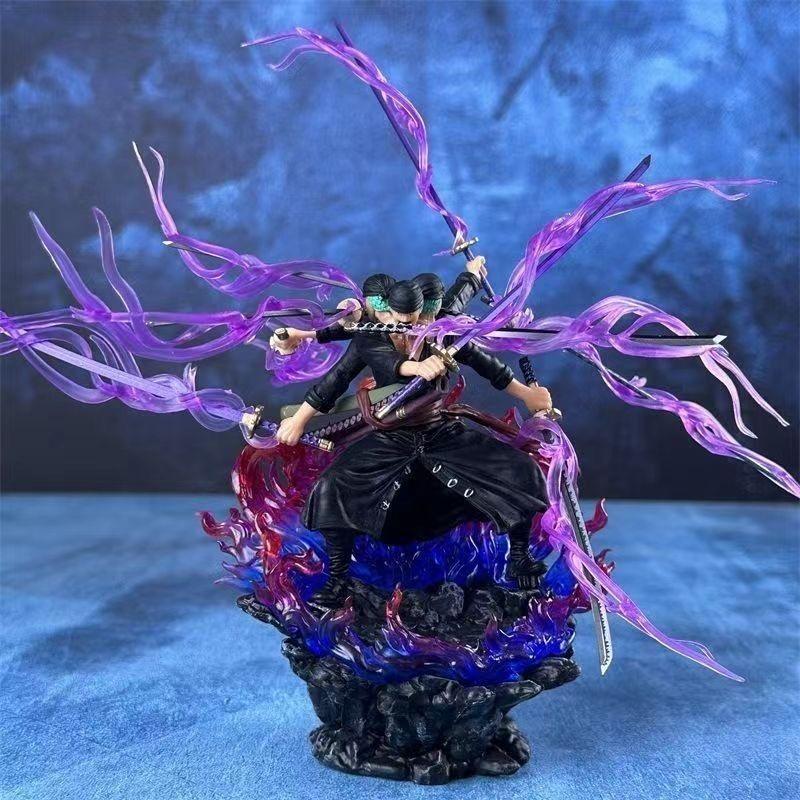 One Piece "Solo Nine Knife Flow Handmade Ornament - Anime Character Collection Desktop Car Decoration Height 22cm