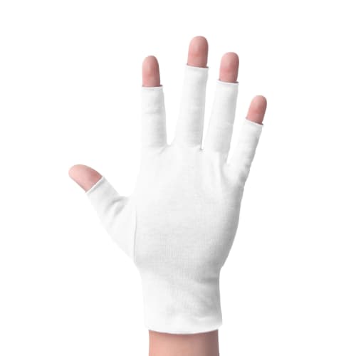 

Two Pairs of White Cotton Moisturizing Gloves  Fingerless Design with Five Open Fingertips  100% Cotton  Touchscreen-Friendly Night Gloves for Dry