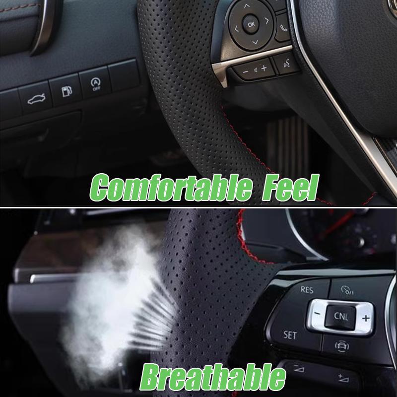 Custom Leather Car Steering Wheel Cover 100% Fit For Kia K5 Optima 2018 2019 Sportage 3 2019 Forte Ceed Cee'd 2017 2018 2019