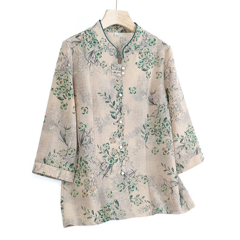 2 Piece Summer Outfit for Elderly Mom Simple Sleeve Shirt Set Lightweight Comfortable Women Clothing