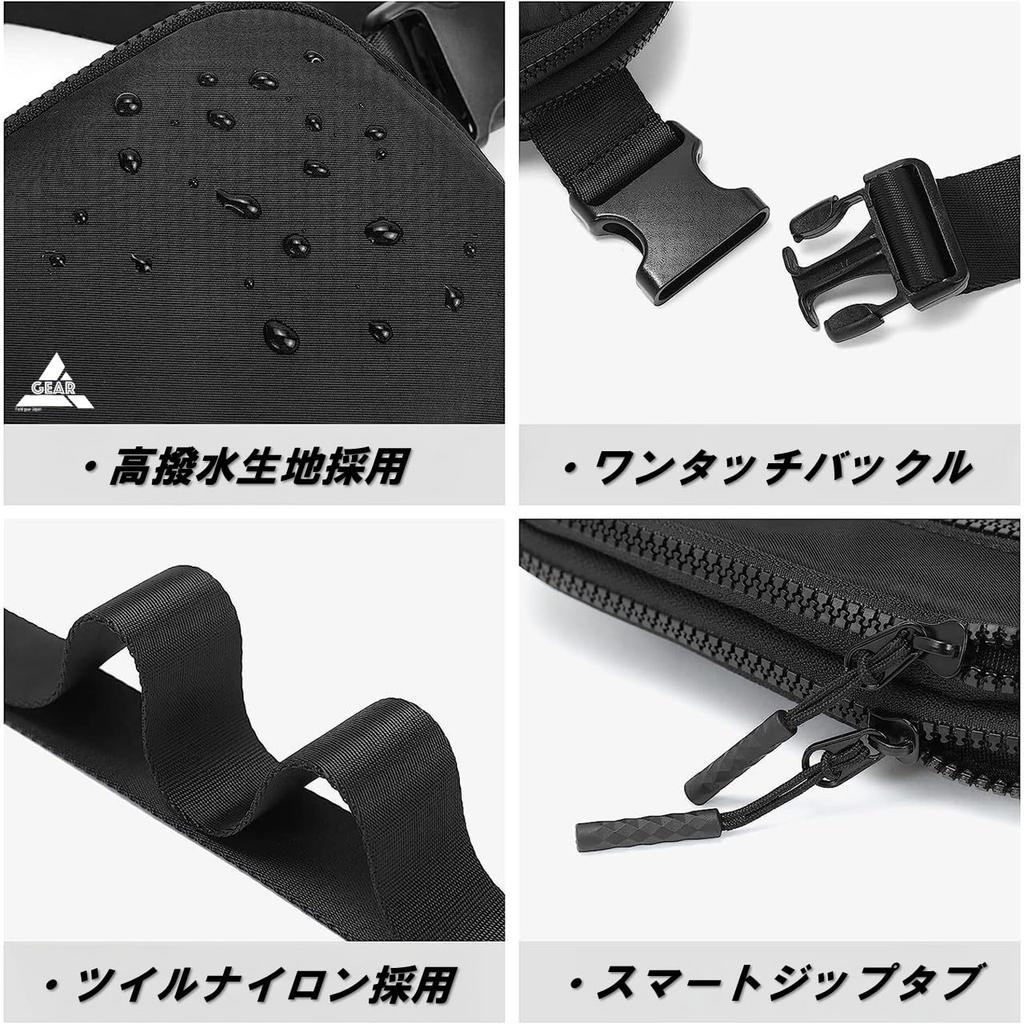 Field gear Japan Mini Shoulder Bag for Men and Small Waist Pouch for and Everyday and Made of 1000D Nylon Bag/Body Women, Water-Repellent,