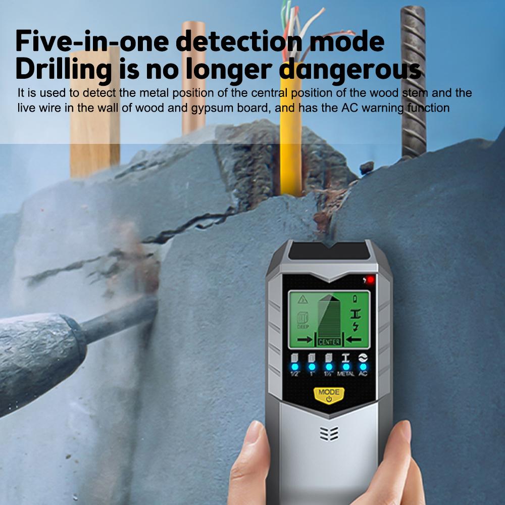 Wall Stud Finder Sensor Wall Scanner 5 in 1 Electronic Detector Edge Center Detect Wood Beam/Metal/AC Live Wires Inside The Wall