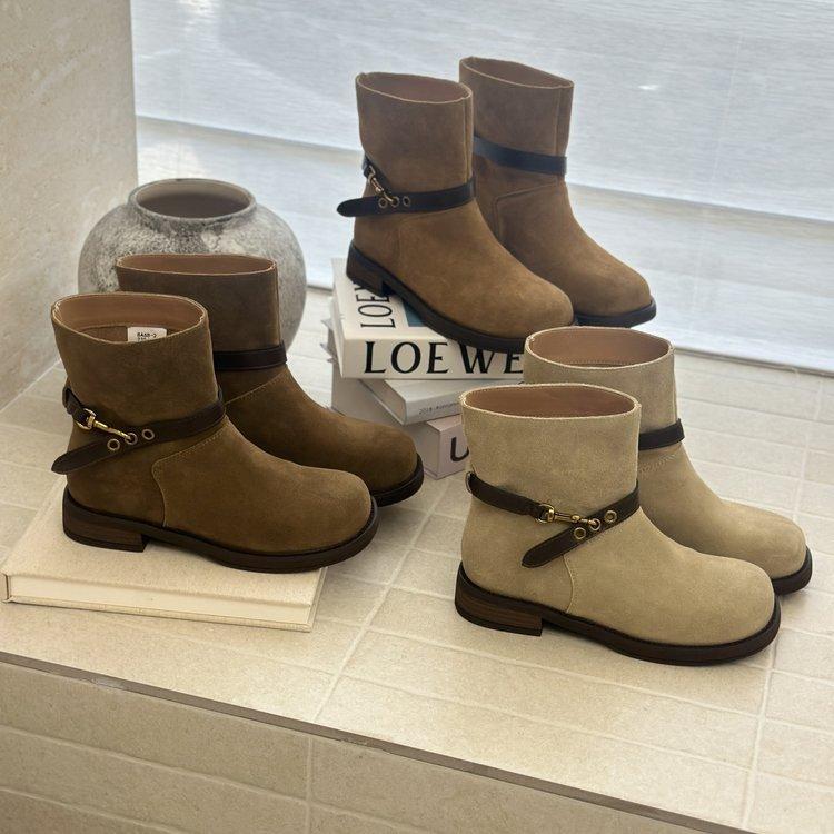 Huge good-looking~ thick-soled Martin boots women's 2025 new autumn popular short boots retro western locomotive stacking boots