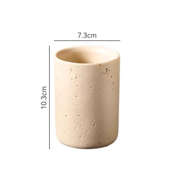 Light Yellow Imitation Cave Stone Soap Dispenser, Bathroom Supplies, Shampoo Dispenser, Soap Box, Sink, Storage Tray, Resin