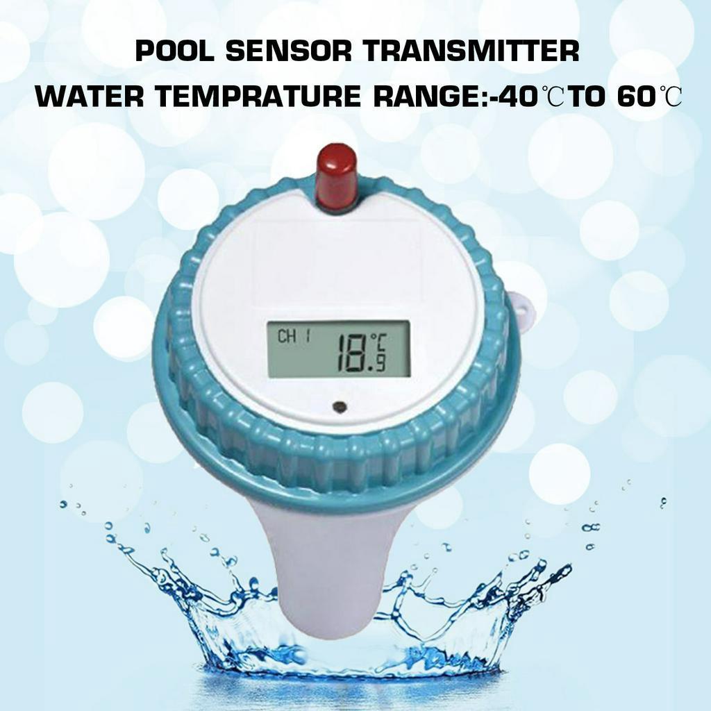 Wireless SPA Pond Tub Solar Powered Pool Thermometer Swim Waterproof Digital LCD Backlit Floating Temperature Transmitter Meter 1.5V