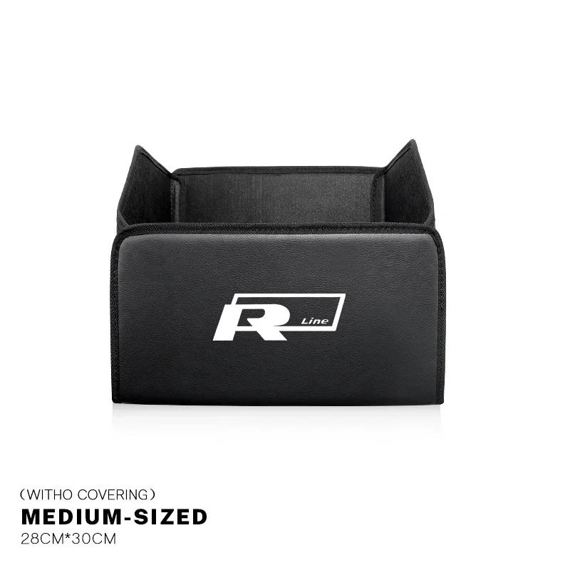 Car Trunk Storage Box Leather Sundries Organizer Travel Bag For VW R Line GTI Polo Golf Passat CC Tiguan Arteon Touareg Scirocco