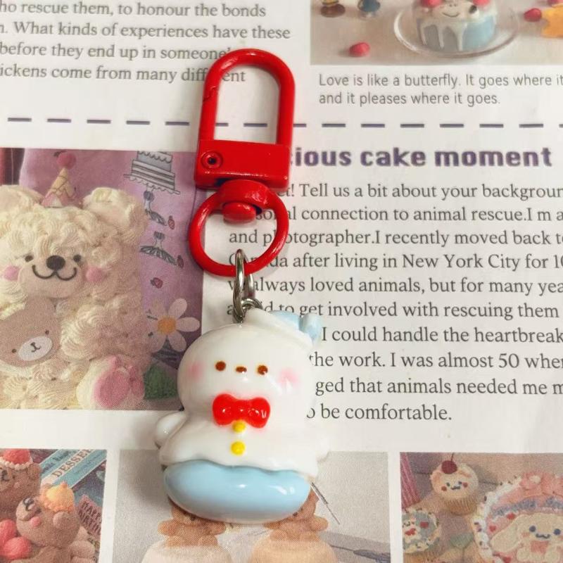 Cute Cartoon Christmas Pendant Santa Claus Tree Snowman Keychain Car Key Ring Backpack Decoration Accessories Children Gifts