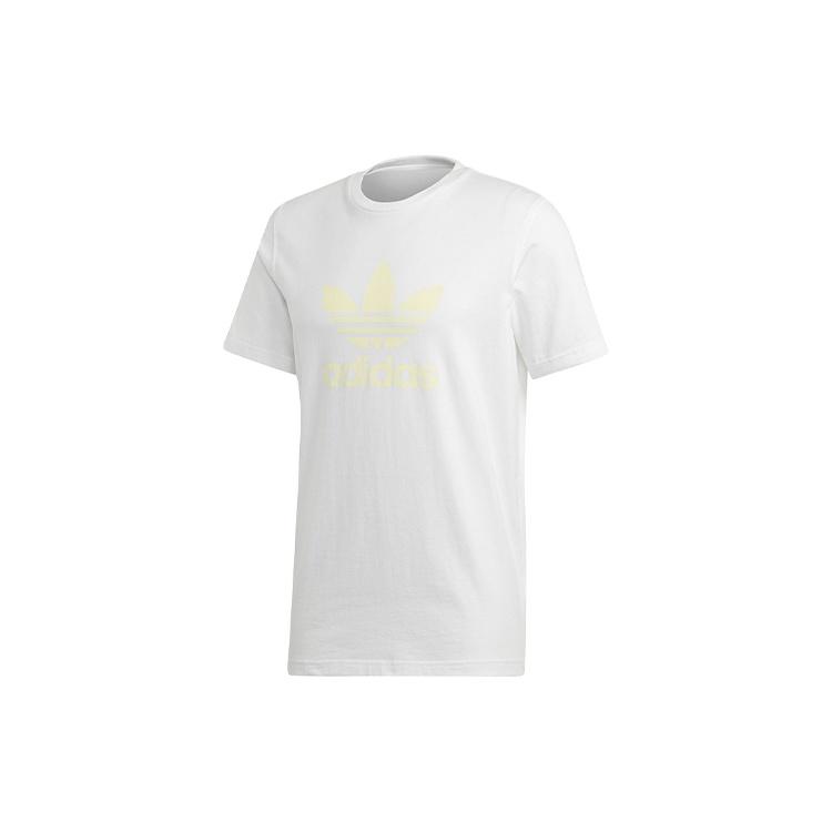 adidas originals Chest Logo Printing Sports Short Sleeve White Men s FK1349 L
