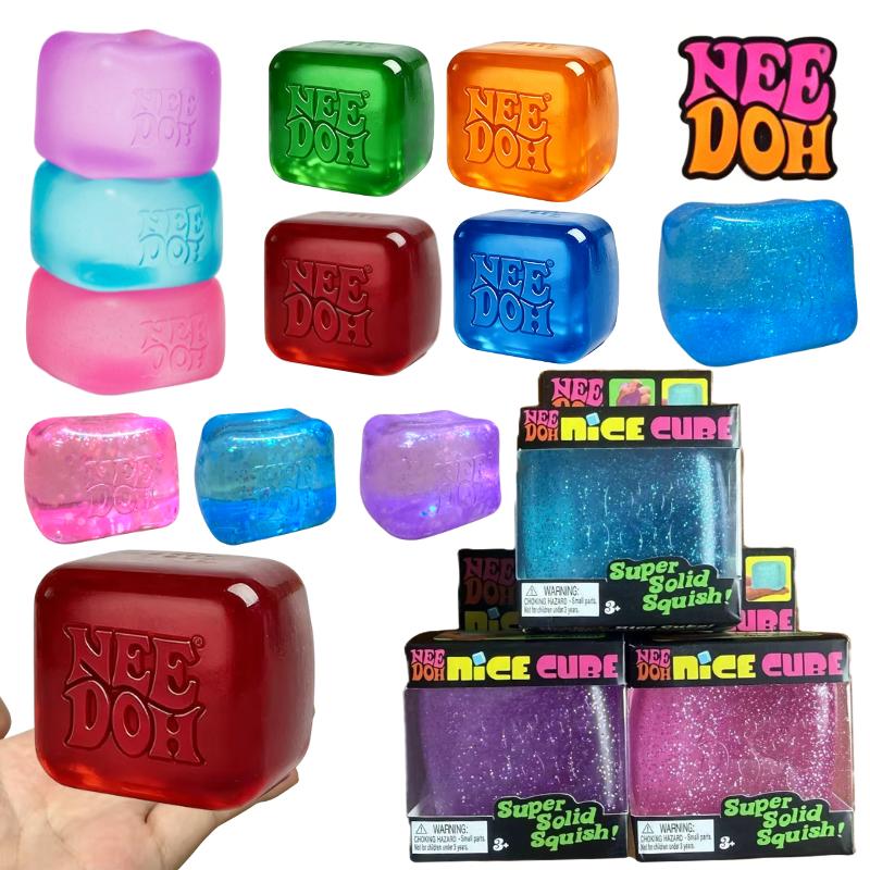 Interesting Toys Unisex Needoh Nice Cube Sensory Stress Reliever Fidget Tool For Anxiety & Focus Desk Sensory Cube For Adults & Kids