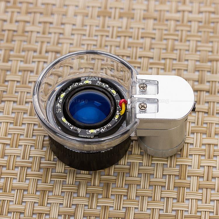 20X Lupe mit 6 LED-Leuchten, Linsen aus beschichtetem optischem Glas, Vergrößerungsglas, Lupen zur Diamantenidentifizierung