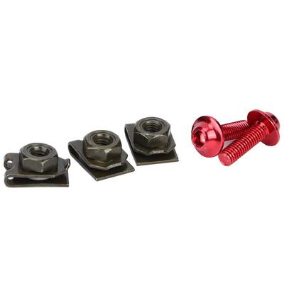 Keenso Motorcycle Clip Nut M5 Bolt Speed Clip 10pcs Fairing Body Bolt Screw Spire Speed Fastener Clip Nut (Red)