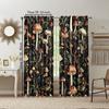 2 Pcs, Versatile Polyester Transparent Curtains for Home Decoration Boho Mushroom Pattern for Use In Bedrooms and Living Rooms