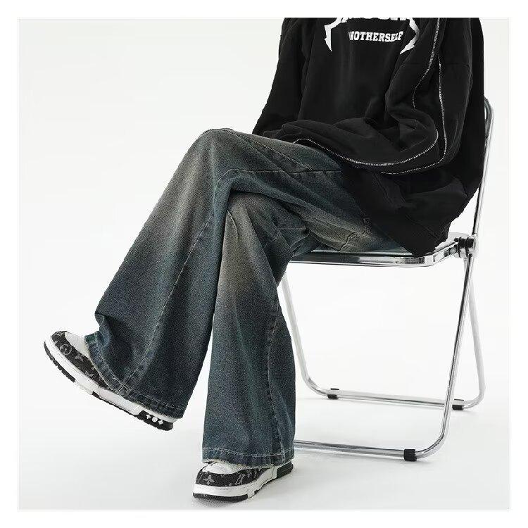 American Retro Wide-leg Straight Jeans Men's and Women's Vibe High Street Ifashion Trousers Flared Pants Loose Pants