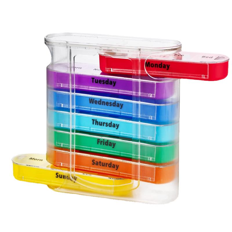 1Pcs 7-layer Multi-compartment Pill Storage Box Weekly Medicine Box Suitable For Home Storage Travel