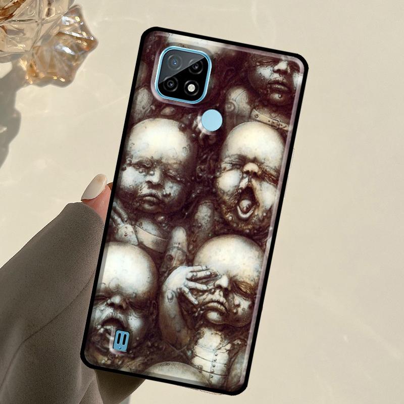 Hr Giger Li II For Realme C67 C75 C61 C55 C53 C51 C21Y C25S GT 6 6T 5 GT7 Pro 10 11 12 13 14 Pro Plus Case