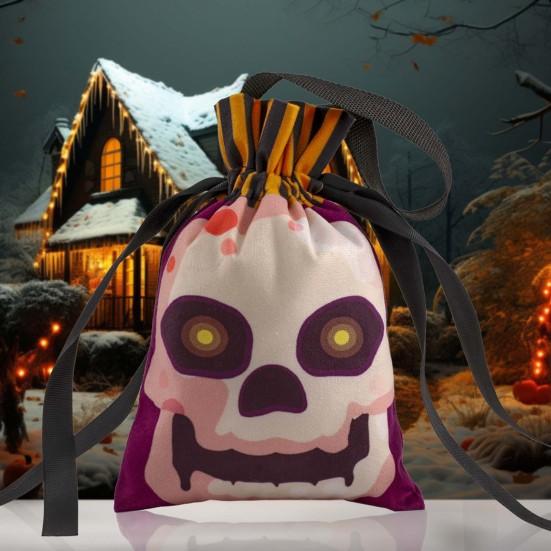 Halloween Candy Bag Pumpkin Ghost Face Goodie Bags Halloween Trick or Treat Snack Wrapping Bag Holiday Party Supplies