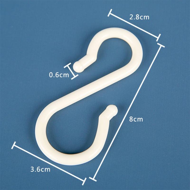 8Pcs S-Shaped Door Behind Hook Multi-Purpose Kitchen Hooks Wardrobe Clothes Cross Bar Universal Portable Bathroom Plastic Hook