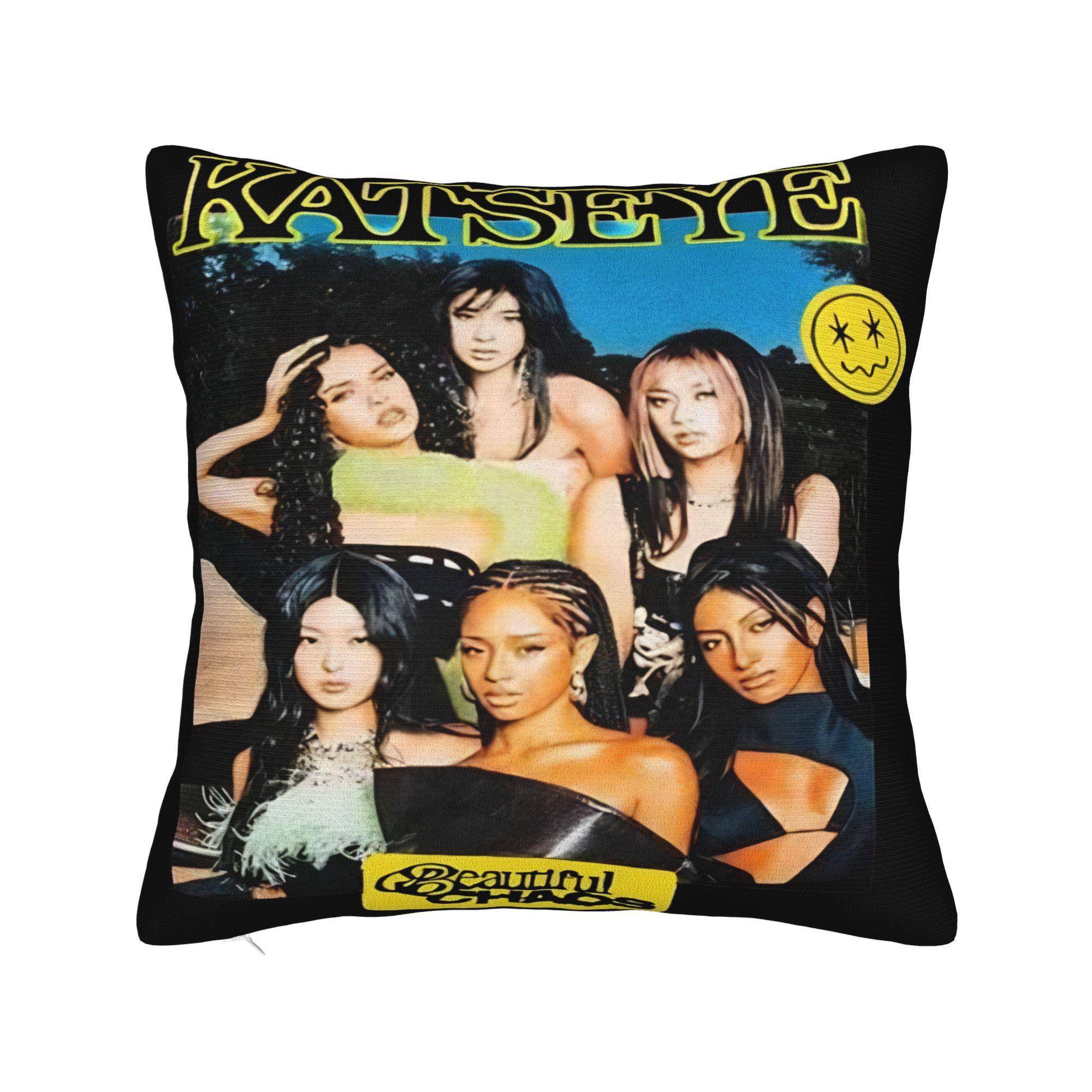 

Decorative Pillow Covers Katseye Merch Chair Pillow Case Cover Square Multiple Sizes 12x12Inch