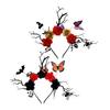 Halloween Deer Antlers Headband With Bat Butterfly Detail And Black Floral Branch Hair Ornament For Costume Parties