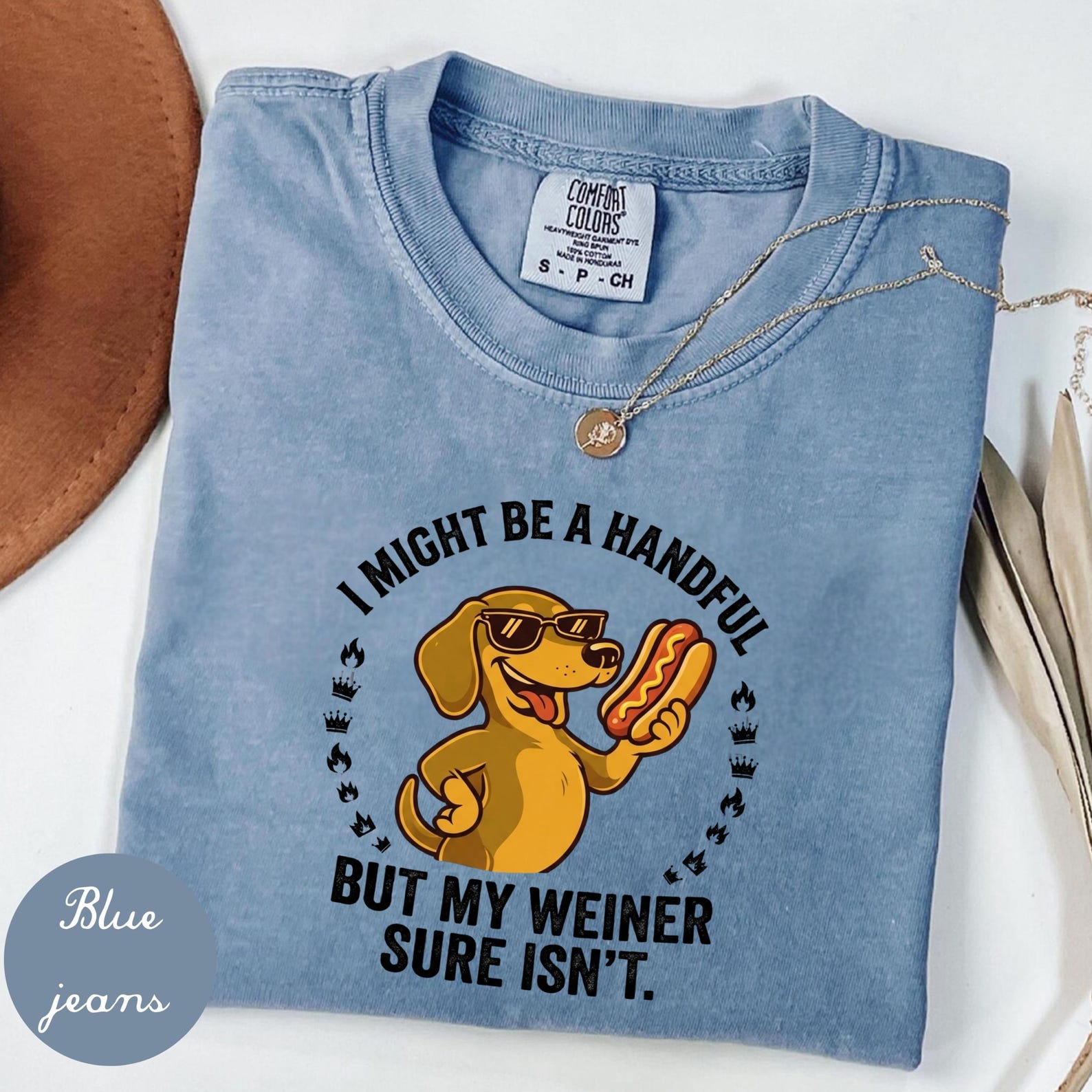 I Might Be a Handful, But My Wiener Inappropriate Joke Shirt Party Gift Funny Embarrassing Crude Novelty Sarcastic Adult Humor Graphic Tee 4XL