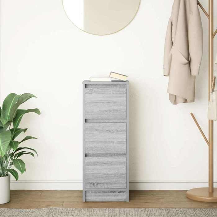VidaXL Buffet Sonoma Grey 29.5x34x76 Cm Engineered Wood 861639