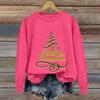 Ladies' Christmas Printed Casual Long Sleeved Round Neck Sports Hoodie Top