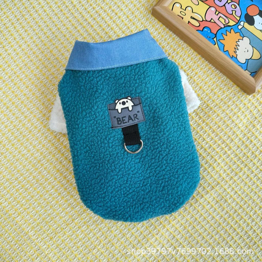 Autumn and Winter Double-sided Fleece Shirt Collar Two-legged Fleece Jacket Dog Cat Clothes Small Dog Warm Pet Clothing