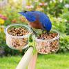Bird Perch Stand Transparent Bird Cage Feeder With Clip Non-slip Parrot Food Bowl Plastic Wear-resistant Feeder Cup Parrot