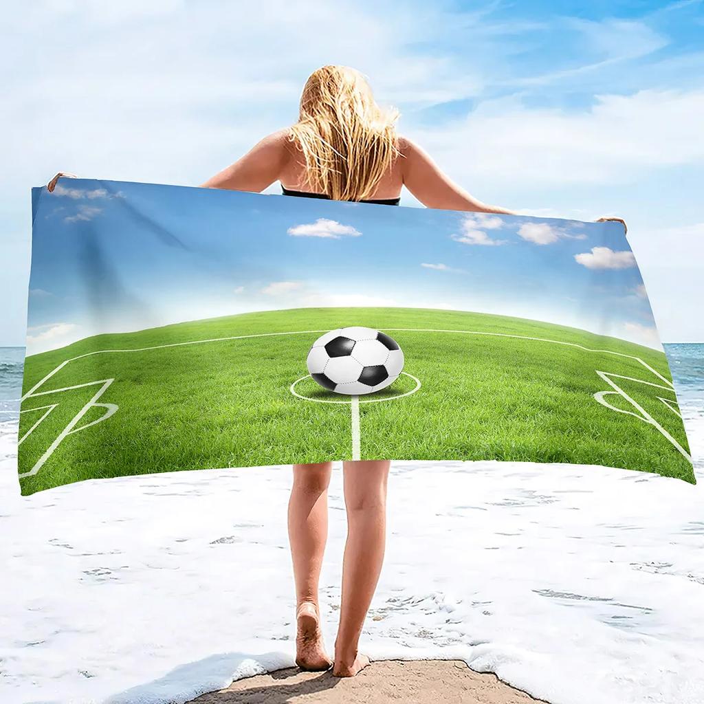 Soccer Beach Towel,Beach Towels for Men Boys,Football Towel Boys Sport Towel, Personalized   Pool Beach,Towel  Teen