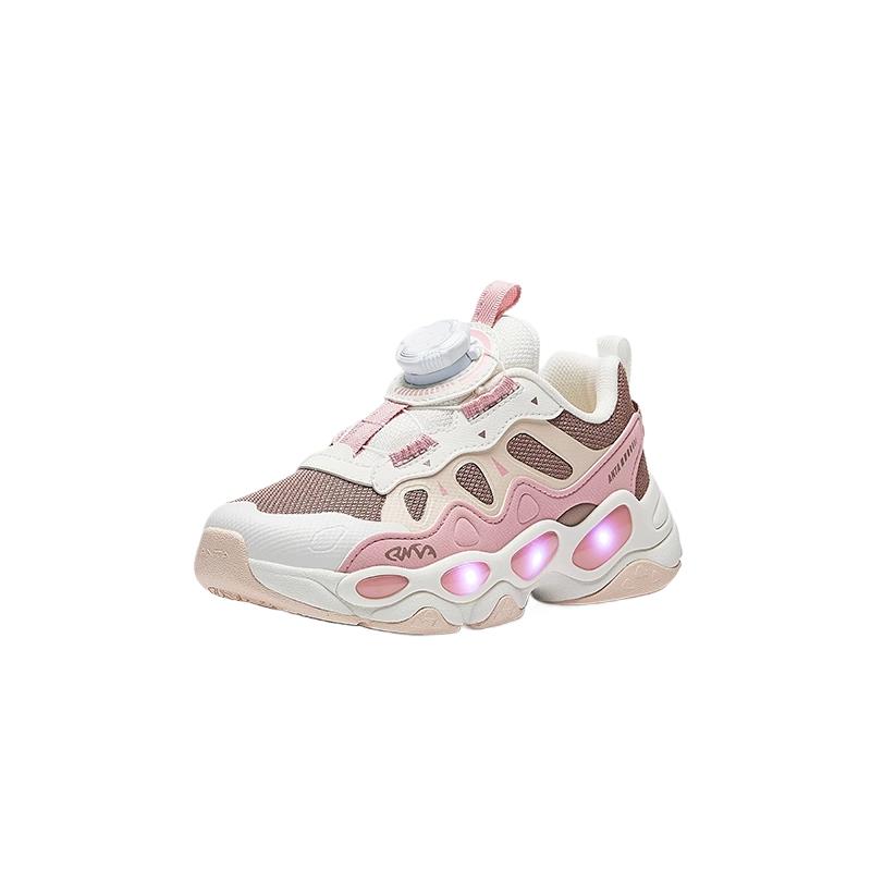 Anta Kids Skin-Friendly Fashion Versatile Slip-Resistant Durable Low-Top Casual Shoes Kids sneaker Brown White Pink 322519919-3