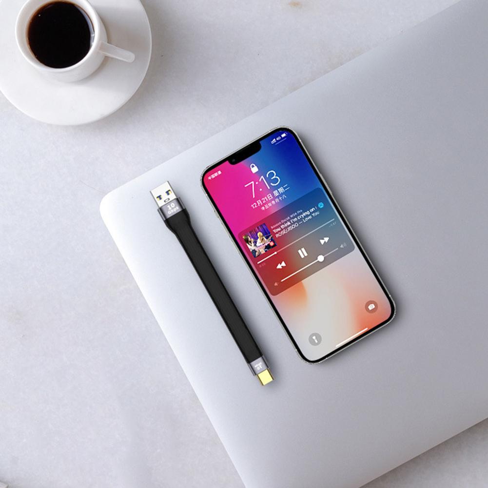 Power Bank Charging Cord USB Male/Female to Type C USB3.1 Cable Short Flexible Charging Cord for Mobile Phone