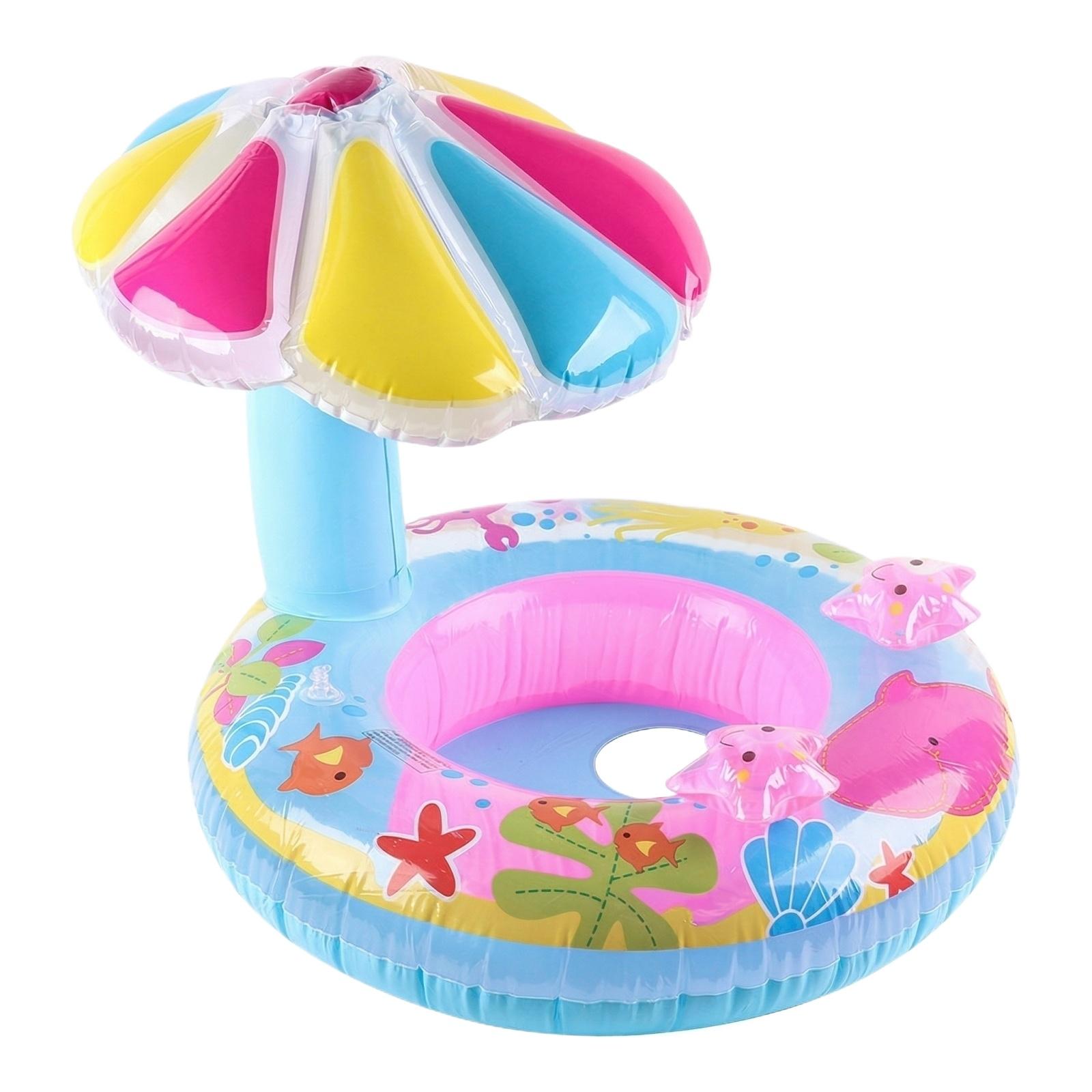 Baby Swimming Ring, Inflatable Seat Ring, Sunshade Swimming Ring, Children s Life Ring One Size
