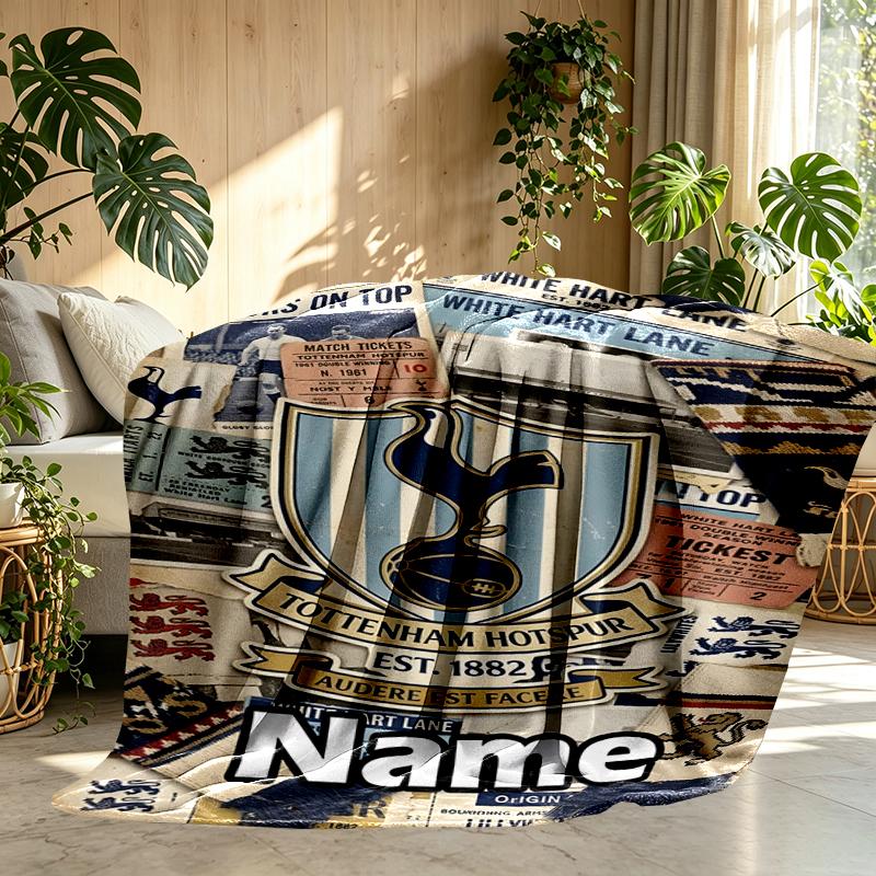 Custom Name Personalized Manchester Football F.C Print Blankets, Home Decor, Bedroom, Sofa, Camping, Couch, Gifts for Birthday Christmas